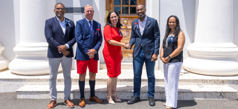 Premier_presented_with_Cup_Match_Ribbons